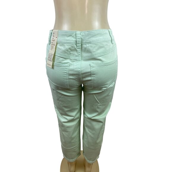 Talbots Womens Mint Green Capri Jeans Mid-Rise Slim Fit Size 6 - New - Picture 3 of 10